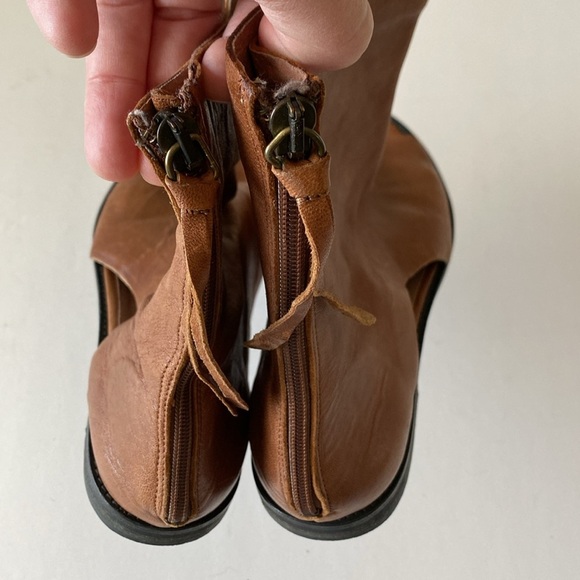 Free People Ridge Runner brown Leather Ankle Boots Sz 38 - Picture 3 of 10